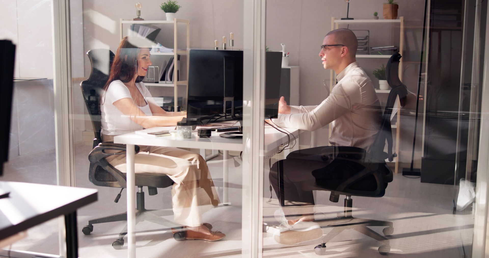 People Talking In Recruiting Interview Meeting
